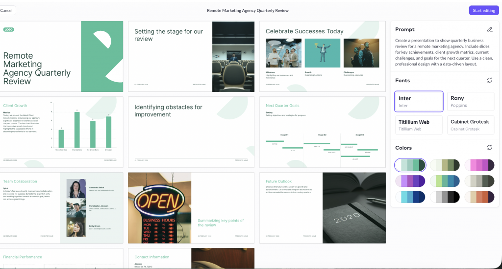 Pitch AI Presentation Generator